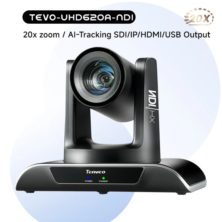 NDI 20X Optical Zoom PTZ Camera dengan SDI+HDMI+LAN+USB3.0+POE Live Streaming vMix for Studio Church