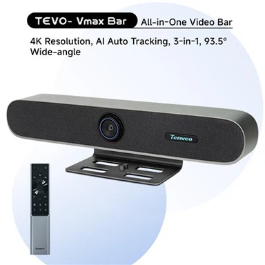 Tenveo PC Sound Bar Audio dan Video Conference Conference Conference Intelligent Framing Wide Wide Sudut 4K Video Soundbar