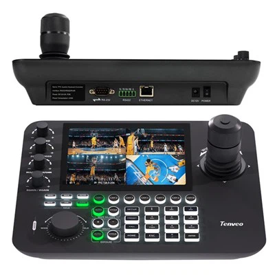NDI|HX/IP Serial PTZ Camera Joystick Controller dengan Splicer 4-Channel